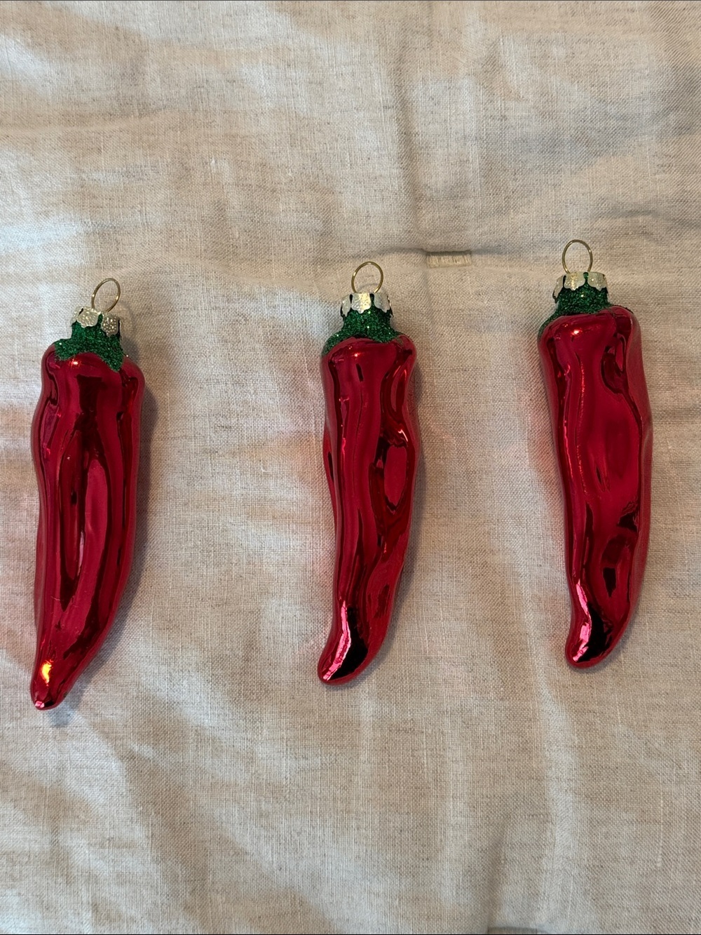 Chili Pepper Ornaments - Set of 3 - B